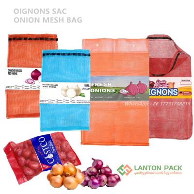 Sac en filet tissé en plastique PP Leno pour légumes, oignons, pommes de terre, bois de chauffage, fruits de mer